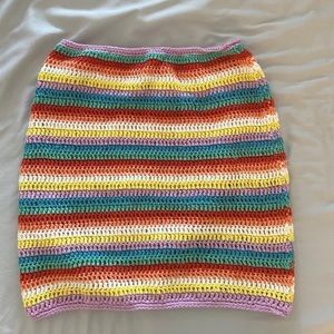 White fox crochet skirt